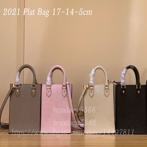 Sac plat bolsas femininas mensageiro crossbody saco rosa gradiente impressão pequena bolsa preta sacos de mão com box2711