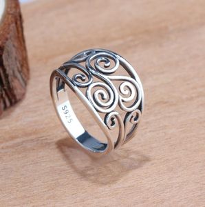 RI102768 Ny design antik sterlingsmycken 925 oxiderad sterling silver blad antik ring smycken billig hel5127723