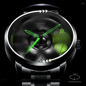 Zegarek 2024 Model spinning 3D Unikalny obręcz samochodów Watch Waterproof Creative Rotatable Osobowość Kwarcowy Zegar dostosuj projekt