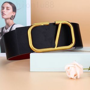 Lady Belt Leather Cinto V Buckle Designer Belt Wide Solid Color Orange Red Retro Gold Buckle Cintura Letter Fashion Belt Enkla klassiska tillbehör YD021 C4