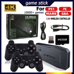 Konsoler Videospel Sticks M8 Console 2.4G Double Wireless Controller Game Stick 4K 10000 Games 64 GB Retro Games for GBA Freeshipping