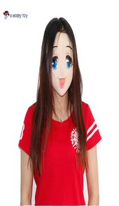 XMERRY TOY Halloween Mask Latex Rubber Adult Anime Blue Eyed Sexy Girl Cartoon Female Cosplay Funny 8556042