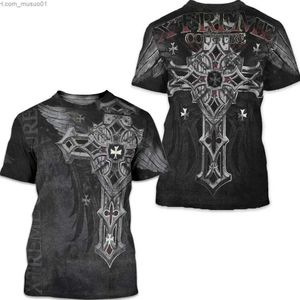 男性用TシャツArchaic by Affliction Colisson 3D Print Men o-NeckTシャツマン衣類カジュアル半袖夏Y2KアニメTEESL2402