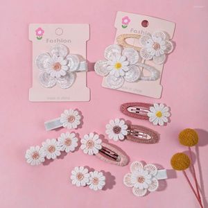 Acessórios de cabelo 2 pcs bonito bebê menina clipes margarida flor crianças hairpins princesa barrette criança primavera estilo coreano hairgrips