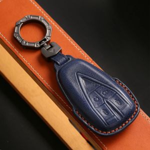 SMART KEY COVER FOB LEATHER CASE CAR KEYRING HOLDER SCAL FÖR CHANCLE CS35PLUS CS55PLUS CS75PLUS 2019 2020 Luxury KeyChain Bag