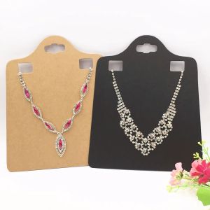 Halsband 30st/Lot Kraft Paper Blank Brown Pendant Card Big Size Halsbandskort Vanliga smycken Halsband Förpackningskort