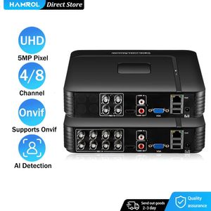 Hamrol 5mp 5in1 ahd dvr h265 tvi cvi cvbs câmera ip híbrido gravador de vídeo digital 4ch 8ch segurança doméstica dvr sistema cctv 240219