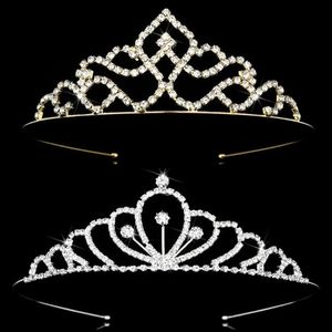 Nya Fashion Crystal Barrettes Bridal Kid Girls Tiaras och Crowns Rhinestones Pannband för kvinnor Brud Wedding Hair Accessories223w