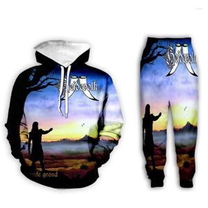 Erkek Trailsits Fashion 3D baskı H-Heidevolk Band Hoodies/Hooded Sweatshirts Pantolon Poz Pantolon Takılar Giysileri İki parça set