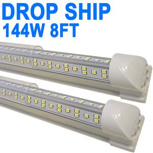 8 foot led shop lights 144W 96inch 14400 LM LED Under Cabinet Light, T8 Integrated Tube Light Fixture for Utility 8Ft Shop Light Ceiling Lighting Garages crestech