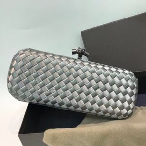 Knoten Minaudiere Clutch Taschen Designer Frau Foulard Intreccio Leder Minaudiere Geldbörsen Magnetrahmenverschluss Kupplungen Single Comp2883