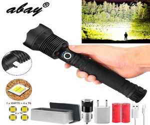 300000 lm 90.2 most powerful led flashlight torch usb 50 rechargeable tactical flashlights 18650 or 26650 hand lamp 70 2106082154941