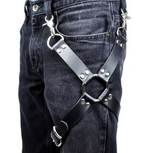 Belts Sexy Men Goth Pastel Pu Leather Garter Belt Waist Straps Harness Bondage Leg Suspenders For Jeans Pants Accessories264b