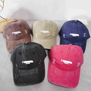 Rasgado buraco designer bonés com carta denim boné de bola de luxo para homens mulheres esporte verão chapéu casquette ajustável