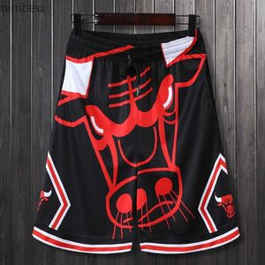 メンズショーツAh Yuan Vintage Street Basketball Pants Warriors Raptors Sports Training Mens LooseExtizedShorts男性カジュアルスウェットパンツ240226