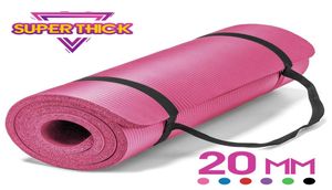 20mm Yoga Mat Extra tjock 1830610mm NRB Nonslip Pillow Mat för män Kvinnor Fitness Tasteless Gym träningskuddar Pilates Yoga Mats1101630