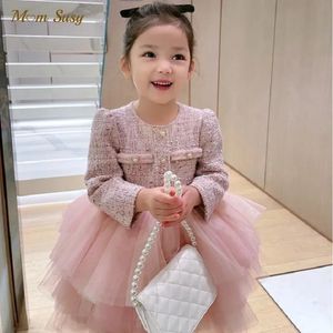 Baby Girl Princess Tutu Dress Elegant Infant Toddler Patchwork Vintage Vestido Party Birthday Ball Gown Clothes 110y 240223