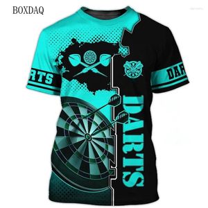 Herren-T-Shirts, Darts-Spiel, modische T-Shirts, kurzärmelig, 3D-gedrucktes Street-Style-Shirt, Sommer-Dart-Turntable-Grafik, Hip-Hop-Casual-Tops