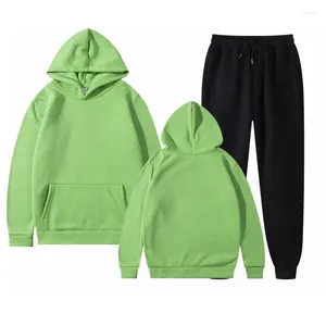 Erkek Trailtsits Erkekler Set Hoodie Pantolon İki Parçalı Sıradan Düz Renkli Eşleştirme Moda Spor Giyim Markası Set Seti Erkek 3ff