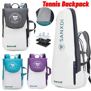 Contém 3 raquetes mochila de tênis grande capacidade saco de badminton para tênispickleballbadmintonsquash esportes 240223