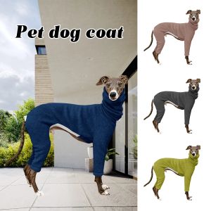 Rompers Pet Dog Giysileri Whippet İtalyan Greyhound Düz Renk Streç Bultlenek Tahiller Dört Ayakkar Büyük Köpekler Kış Sıcak Tulum