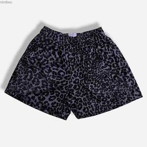 Men's Shorts Mens Quick Dry Leopard Print Mesh Pants Quarter Pants Swimming Trunks for Men Board Short Trunk Men Board Shorts Mens Swimwear 240226