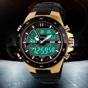 50M Waterproof Mens Sports Watches Relogio Masculino Men Silicone Sport Watch Reloj S Shockproof Electronic Wristwatch 240220
