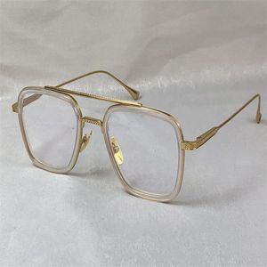 occhiali ottici maschili di design alla moda 006 piazza K montatura in oro stile semplice occhiali trasparenti lente trasparente di alta qualità241P