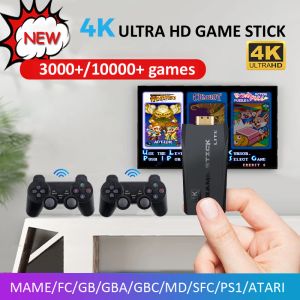 Spelar Game Stick M8/X2 4K Ultra Video Game Console för PS1/SEGA/SNES/MAME Retro TV -spelkonsol HDMICOMPATIBLE 64 GB 10000 spel