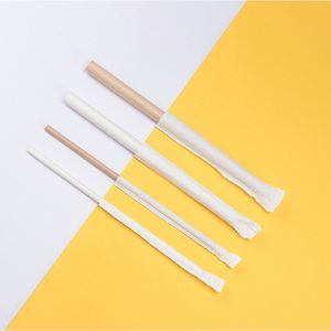 Dia0.8cm Extra Durable White/Brown Individually Wrapped Biodegradable Paper Straws Premium Eco-Friendly Juices Paper Straws for Party Supplies