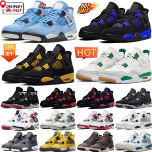 Mens 4s 4 tênis de basquete pinho verde branco violeta Oreo vermelho trovão gato preto legal cinza tênis criados universidade azul militar vermelho cimento homens mulheres treinadores