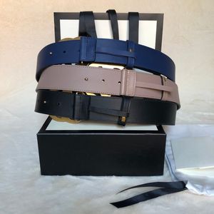 Classic quality 5 colors 3 widths genuine leather women belt with box men belts women gold silver buckle belts women designer257q