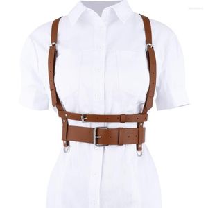 Bälten 2022 Fashion Sexy Punk Faux Leather Harness Body midjebälte för kvinnor Handgjorda remmar Suspender312o