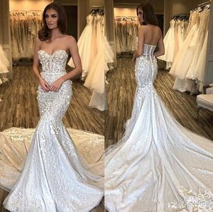 splendidi abiti da sposa in pizzo a sirena con scollo a cuore applicati e schiena scoperta a tromba abiti da sposa abito da sposa con strascico da spiaggia