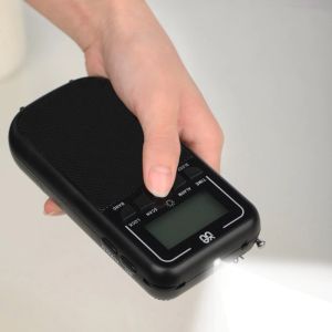 Radio Personal Stereo Radio Digital Display Portable HiFi Radio with Flashlight Mini Alarm Clock Sleep Mode 3.5mm Headphone Jack