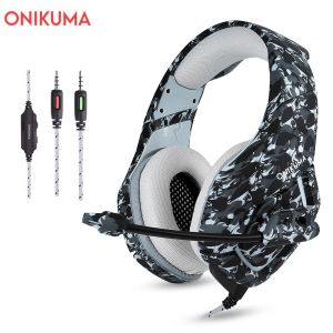 Hörlurar Onikuma K1 3,5 mm trådspel Hörlurar Stereo -spelörlurar med MIC för PS4 Xbox Headset Computer Headphone