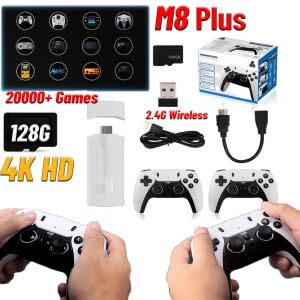 Gracze M8 Plus/M8 Konsola gier wideo 2.4G bezprzewodowa gra Game Stick 4K HD 20000+ Games Retro Handheld Game Player For Kids Child