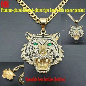 Rostfritt stål Lion Leopard Tiger Head Bottle Opener Pendant 201014309J