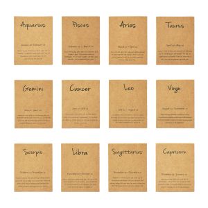 Necklaces 120Pcs 12 Constellation Theme Cardboard Jewelry Display Cards Rectangle with Word Necklace Bracelet Display Holder Paper Card