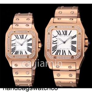 Watchs Carteers Designer Women Mechanical Watch 35/39 Square Dial All Stainless Steel Automatic Diamond Wristwatch No Calendar Couple Watches zc