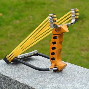 Hunting Slingshots With Wrist Support Power Slingshot Traditional Metal Big Oower Outdoor Hunting Slingsshot Catapult Rubber Band YQ240226