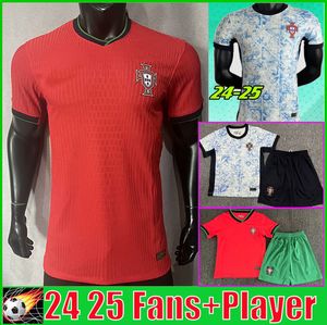24 25 كرة قدم قميص روبن رونالدو المنزل بعيدا عن القمصان البرتغالية 2024 البرتغال رجال كرة القدم قميص Kids Kid Fans Player Player