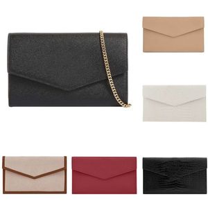 Neue UPTOWN-Beuteltasche mit Krokoprägung und glänzendem Narbenleder, Umschlag-Clutch mit Klappe und Magnetverschluss, Designer-Umhängetaschen cl245l