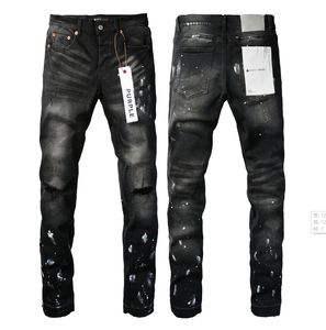 Lila varumärkesjeans för män kvinnor byxor lila jeans sommarhål i hög kvalitet broderi lila jean denim byxor mens lila 8967