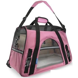Cão portador softsided transportadoras portátil pet saco rosa sacos gato azul viagem de saída respirável animais de estimação bolsa gota entrega casa jardim dha65