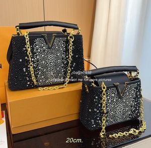 Lousis Vouton Çanta Tasarımcı Çanta Çanak Çantası Zinciri Gümüş Sling Bag Lady Crossbody Çanta Lüks Omuz Torbası Siyah Çanta Sac Bir Ana Borsa Lüks Çantalar Tote Çanta O8842m