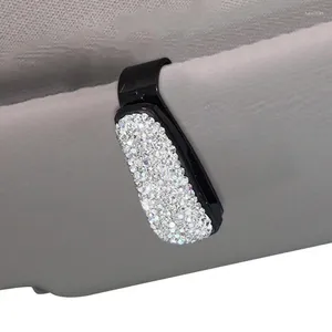 Acessórios interiores strass diamante decoração clipe óculos de viseira suporte bill portátil óculos de sol suprimentos do carro