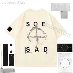 Men stones t shirt embroidered 23ss designer Tops stone sweatshirt compass armband cotton loose short sleeve pullover STONE hoodie summer M-2XL FT7E