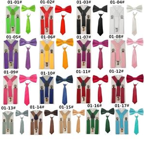 Mode 3st School Boys Girls Barn Barn BRACE Elastic Suspenders for Shirt Suspensorio Tie Bowties Farterfly Tie Set TR0001 T6422664