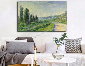 Claude Monet Green Modern İzlenimci Yol Peyzaj Sanat Poster Poster Boyama Duvar Resim Baskı Ev ​​Yatak Odası Dekorasyonu8947467